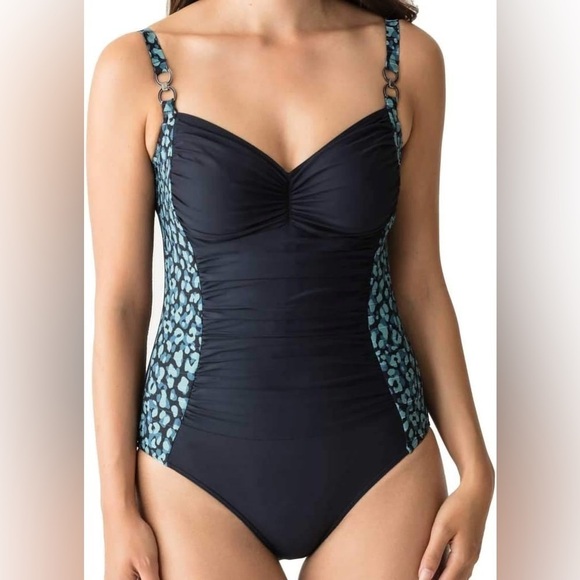 PRIMA DONNA Sherry Swimsuit Control Wire Cups Navy Blue Ruched Resortwear 2X - Picture 3 of 16